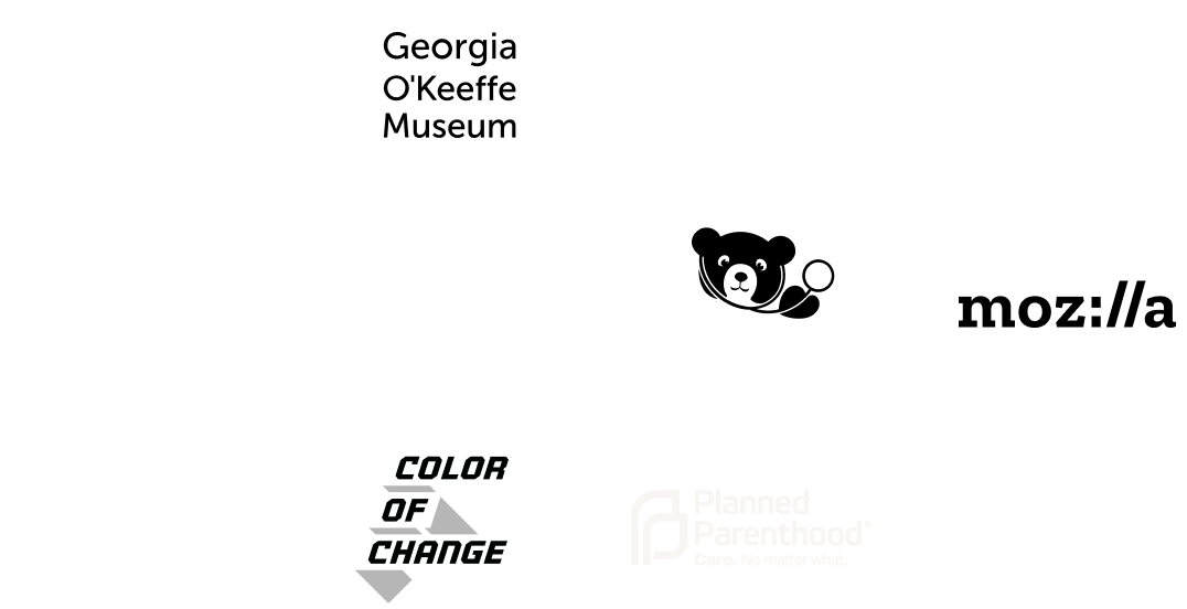 A grid of nonprofit and corporate logos.
